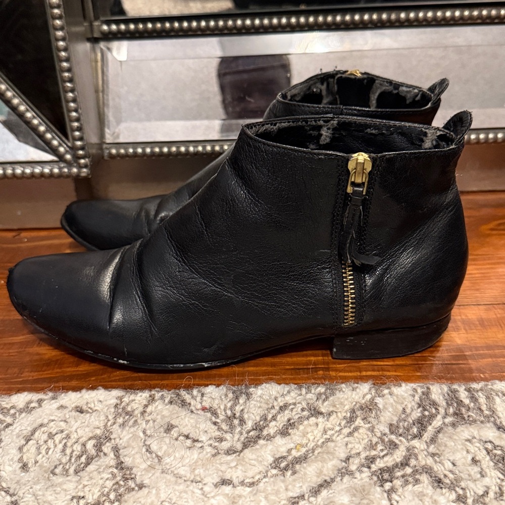 Cole Haan Black Leather Ankle Booties - Picture 2 of 4